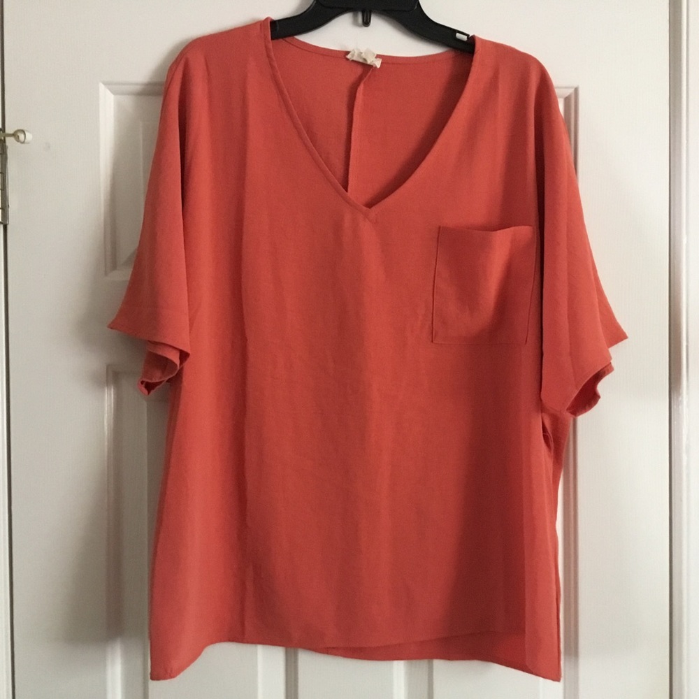 Lk New LA MIEL burnt rust orange oversized top M L XL